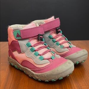 Kids Pink High-Top Athletic Shoes - Casual Outdoor Sneakers